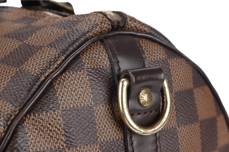 LOUIS VUITTON SPEEDY BANDOULIERE 30 (N41367) DAMIER EBENE CANVAS GOLD HARDWARE WITH DUST COVER