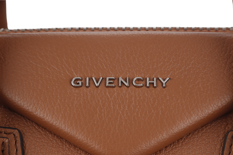 GIVENCHY ANTIGONA (3CC0149) MEDIUM PONY BROWN GOATSKIN SILVER HARDWARE WITH DUST COVER AND STRAP