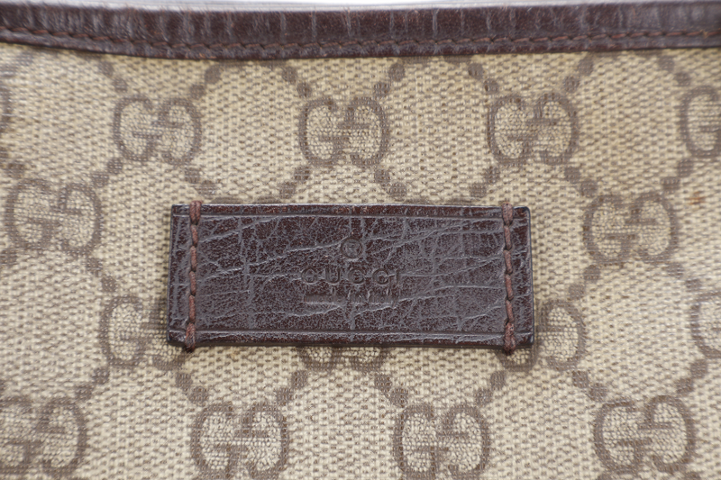 GUCCI TOTE BAG BROWN CANVAS SILVER HARDWARE NO DUST COVER