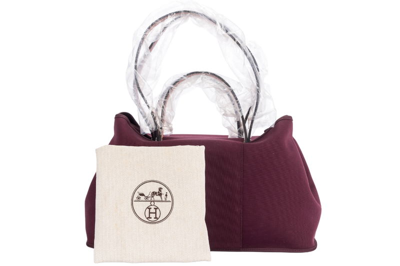 HERMES CABAG BURGUNDY CANVAS WDC
