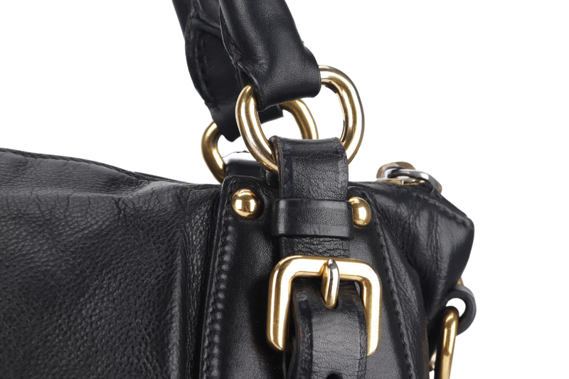 PRADA SATCHEL BAG (BR4281) WITH STRAPS BLACK CALFSKIN NO DUST COVER