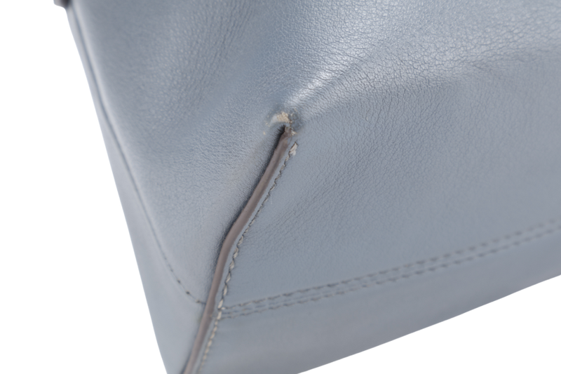 FENDI BY THE WAY SHOULDER BAG MEDIUM BLUE LEATHER SILVER HARDWARE WITH LONG STRAPS NO DUST COVER