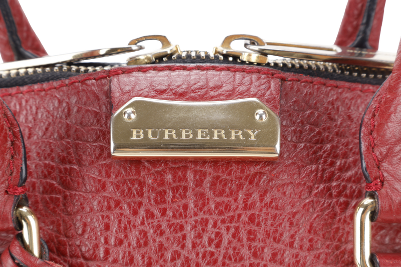 BURBERRY ORCHARD BAG MEDIUM MAROON LEATHER GOLD HARDWARE WITH LONG STRAPS NO DUST COVER