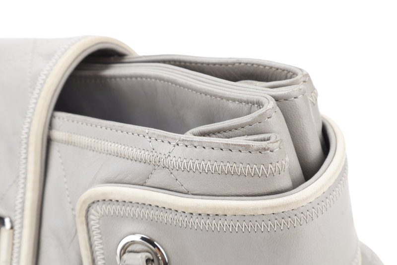 CHANEL MADEMOISELLE LOCK EAST WEST (1257xxxx) SHOPPING TOTE GREY CALFSKIN SILVER HARDWARE NO DUST COVER