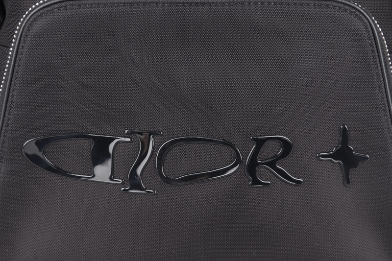 CHRISTIAN DIOR DIOR AND LEWIS HAMILTON DIOR 8 BACKPACK WITH FLAP BLACK NYLON SILVER HARDWARE WITH CARD