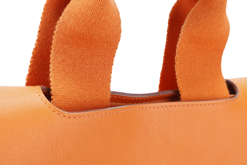 HERMES VALPARAISO PM STAMP M SQUARE (YEAR 2009) ORANGE SWIFT LEATHER NO DUST COVER