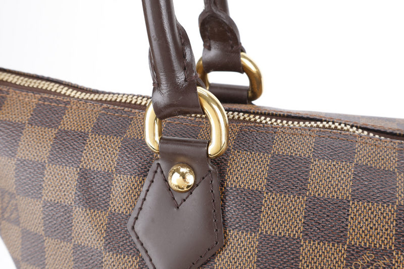 LOUIS VUITTON N51183 SALEYA PM BROWN DAMIER EBENE GOLD HARDWARE WITH DUST COVER