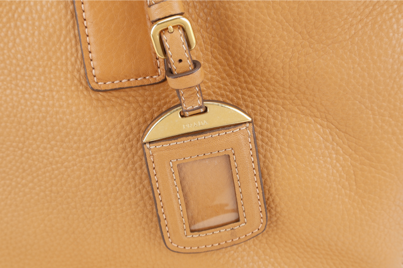 PRADA MUSTARD VITELLO DAINO LEATHER TOTE BAG NO CARD NO DUST COVER
