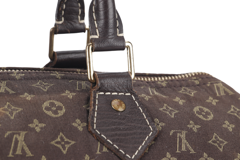 LOUIS VUITTON SPEEDY 30 (M95224) BROWN MINI LIN GOLD HARDWARE WITH DUST COVER