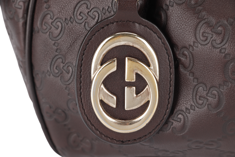 GUCCI BROWN SUKEY SHOULDER BAG (211944 467891) CALFSKIN LEATHER GOLD HARDWARE WITH DUST COVER