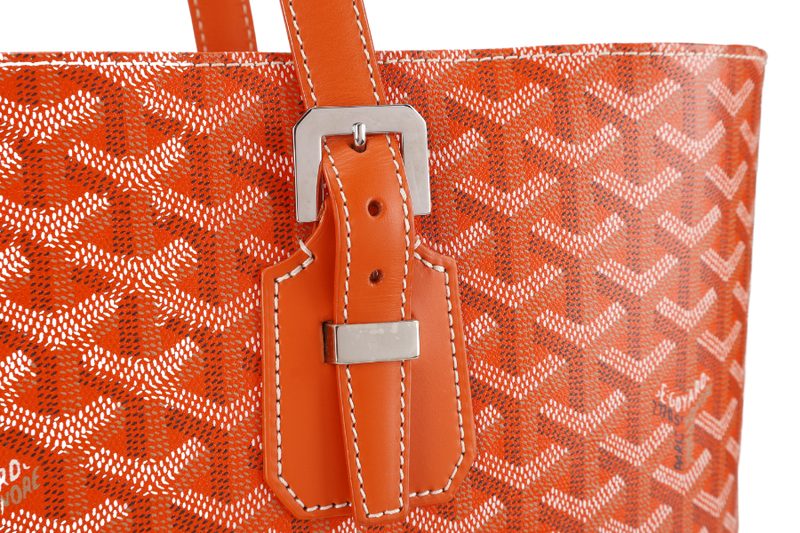 GOYARD SAC MARINE GALANTE GM ORANGE GOYARDINE CANVAS SILVER HARDWARE WITH DUST COVER