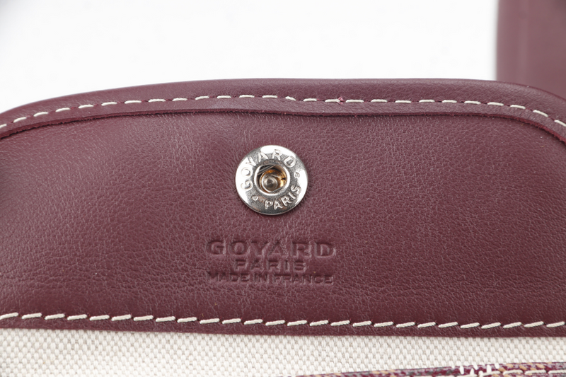 GOYARD ANJOU MINI BAG BURGUNDY COLOR WITH BIG ORANGE HEART SHAPE WITH DUST COVER