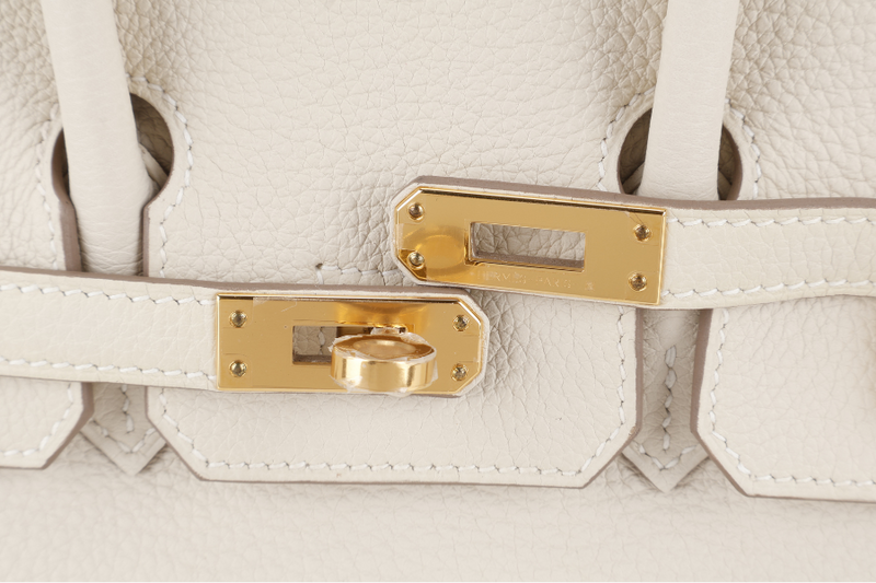HERMES BIRKIN 25 CRAIE TOGO GOLD HARDWRAE STAMP W (YEAR 2024) WITH TWILLY, KEYS&LOCK AND BOX