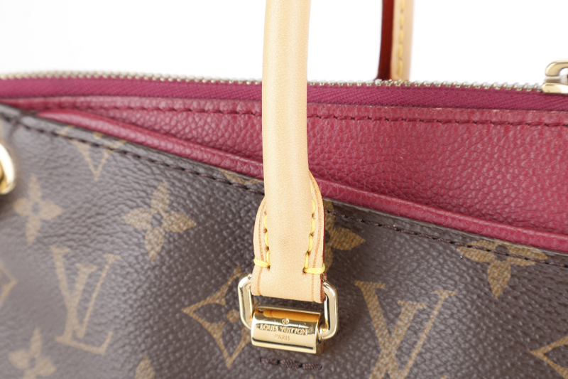 LOUIS VUITTON PALLAS MM MONOGRAM CERISE INTERIOR CANVAS GOLD HARDWARE WITH STRAPS AND DUST COVER