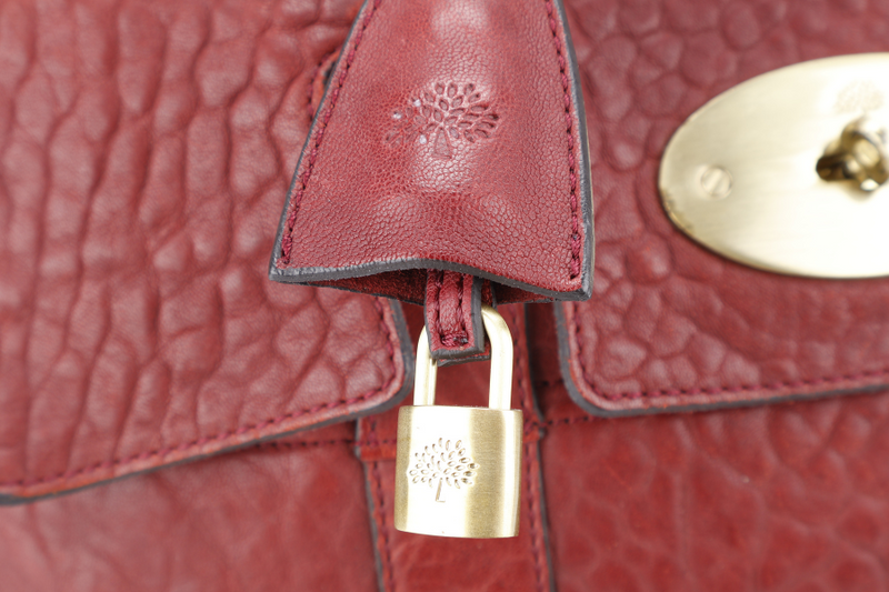 MULBERRY THE BAYSWATER SATCHEL BURGUNDY LEATHER GOLD HARDWARE NO DUST COVER