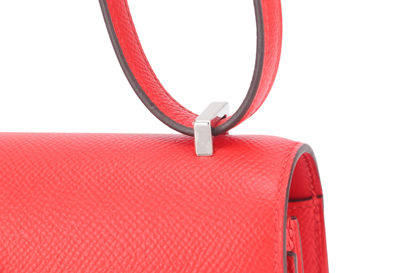 HERMES CONSTANCE 18 ROUGE DE COEUR EPSOM LEATHER ENAMEL HARDWARE STAMP D (YEAR 2019) NO DUST COVER AND NO BOX