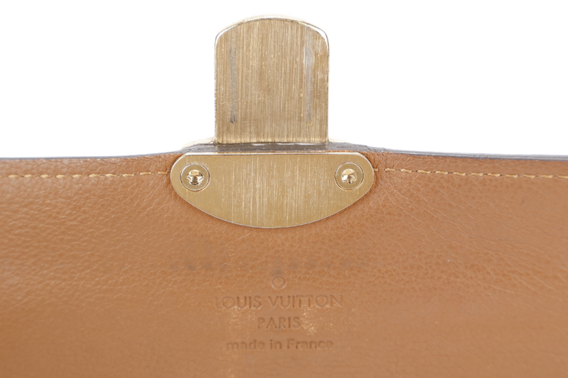 LOUIS VUITTON MAHINA PORTEFEUILLE IRIS WALLET BROWN LEATHER GOLD HARDWARE NO DUST COVER