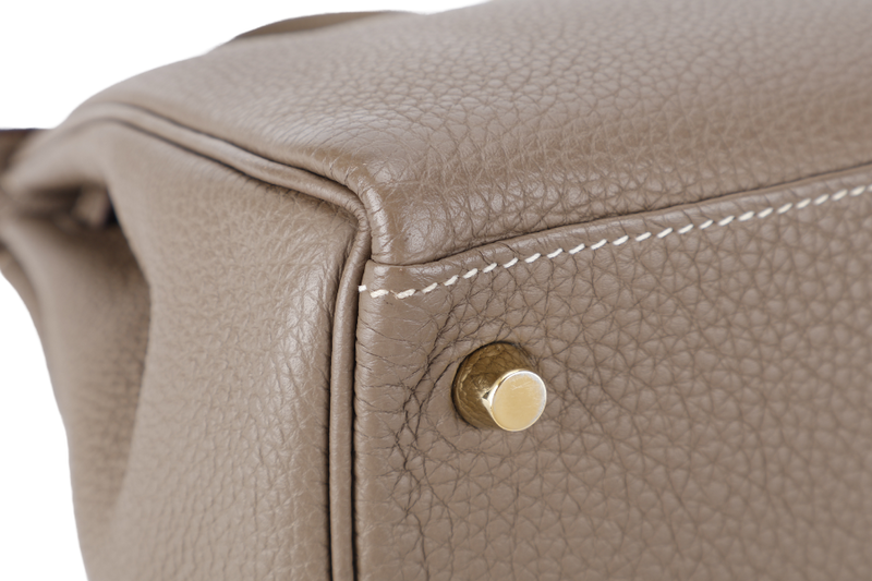 HERMES KELLY 28 RETOURNE ETOUPE TOGO GOLD HARDWARE STAMP X (2016) WITH DUST COVER, KEYS, LOCK STRAPS AND ORGANISER