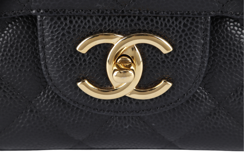 CHANEL CLASSIC DOUBLE FLAP MAXI (1723xxxx) BLACK CAVIAR LEATHER GOLD HARDWARE WITH DUST COVER