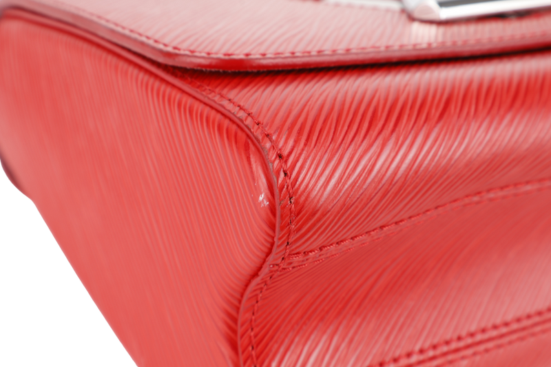 LOUIS VUITTON M50523 TWIST MM RED MEDIUM EPI LEATHER SILVER HARDWARE WITH DUST COVER