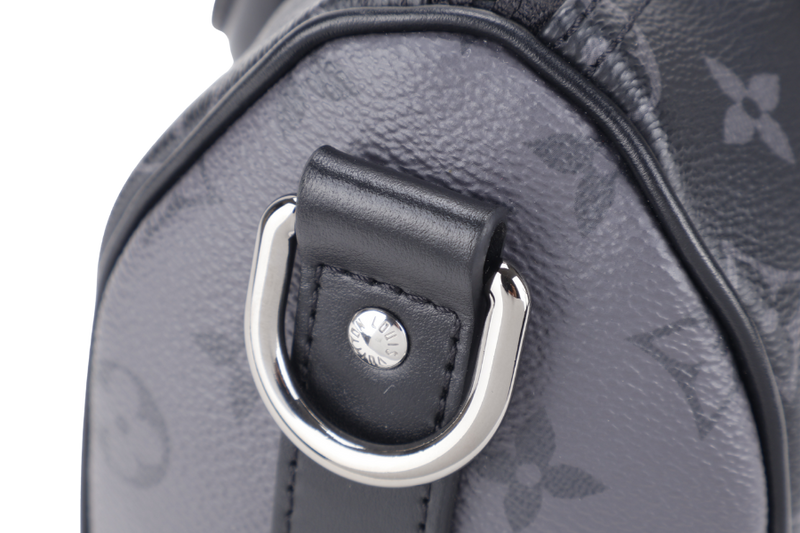 LOUIS VUITTON M46271 SPEEDY BANDOULIERE 25 MONOGRAM ECLIPSE CANVAS SILVER HARDWARE WITH STRAPS, DUST COVER AND BOX