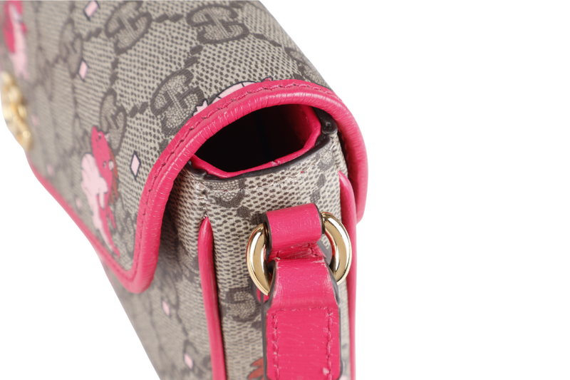 GUCCI DOUBLE GG MINI PINK BAG YEAR OF THE GG DRAGON WITH BOX