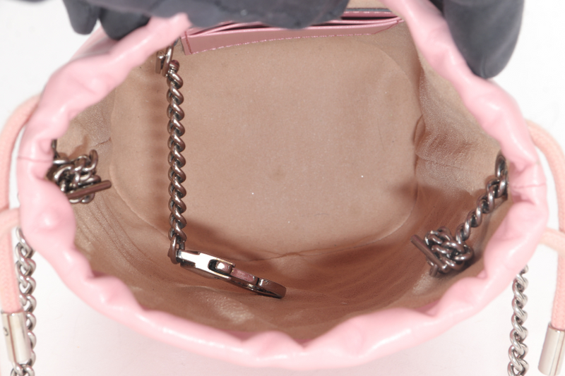 GUCCI GG MARMONT MINI BUCKET BAG PINK CALFSKIN LEATHER NO DUST COVER