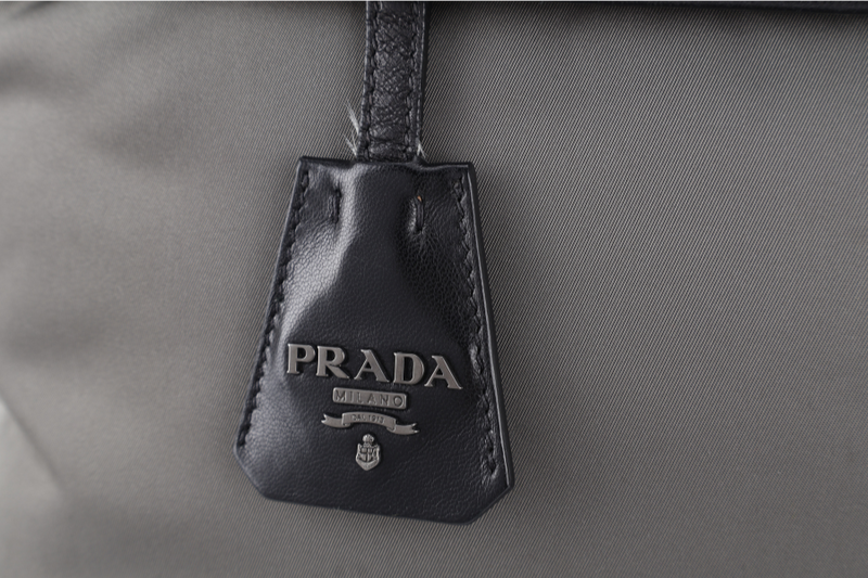 PRADA NYLON TESSUTO TRIANGLE LOGO TOTE BAG (1BG047) BLACK HARDWARE WITH CARD AND DUST COVER