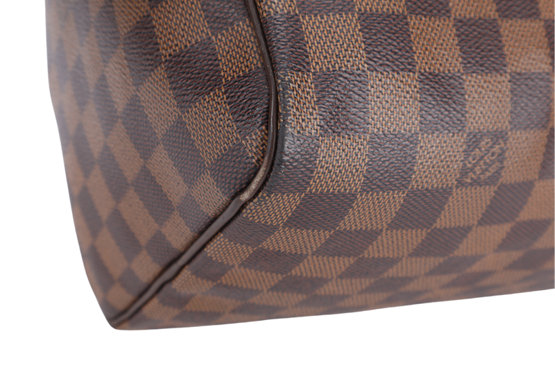 LOUIS VUITTON SPEEDY 30 DAMIER EBENE CANVAS GOLD HARDWARE WITH DUST COVER