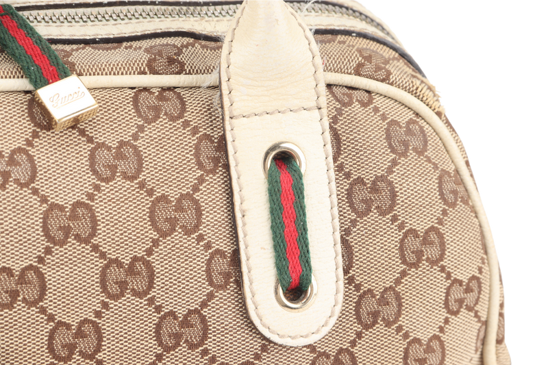 GUCCI GG PRINCY HANDBAG WHITE CANVAS GOLD HARDWARE NO DUST COVER