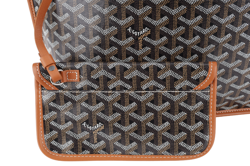 GOYARD ANJOU PM BAG BLACK AND TAN COLOR WITH DUST COVER
