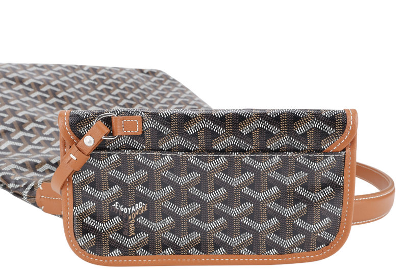 GOYARD BOHEME HOBO BLACK & TAN GOYARDINE WITH POUCH AND DUST COVER