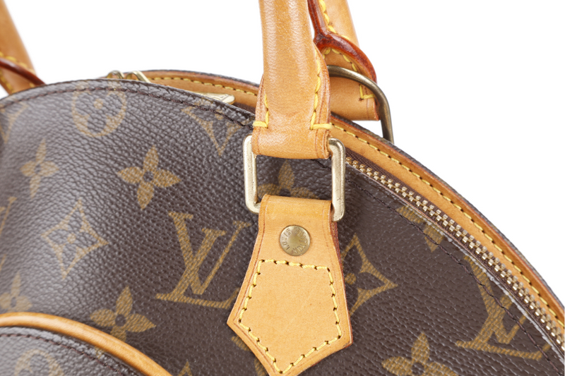 LOUIS VUITTON ELLIPSE BAG PM MONOGRAM CANVAS GOLD HARDWARE WITH DUST COVER AND LONG STRAP