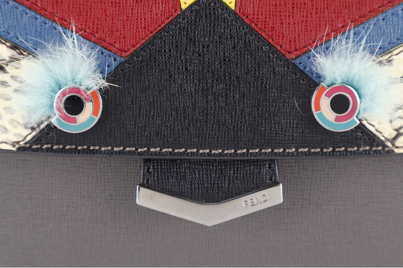 FENDI MINI MONSTER DEMI JOUR BAG GREY, RED, YELLOW BLUE COLOR WITH DUST COVER