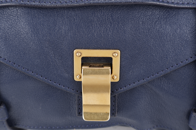 PROENZA SCHOULER PS 1 MEDIUM NAVY BLUE GOLD HARDWARE WITH STRAPS AND DUST COVER