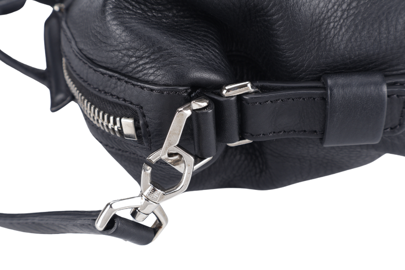 GIVENCHY NIGHTINGALE SATCHEL BLACK LEATHER SILVER HARDWARE WITH STRAPS AND DUST COVER