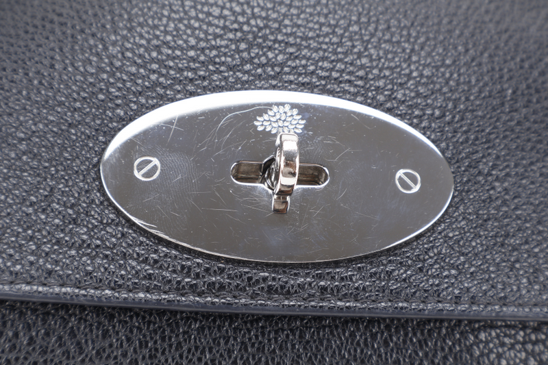 MULBERRY LILY BAG MINI BLACK LEATHER SILVER HARDWARE NO DUST COVER
