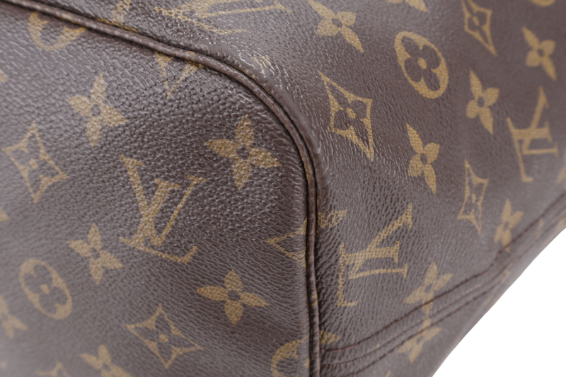LOUIS VUITTON M46975 NEVERFULL MM MONOGRAM CANVAS GOLD HARDWARE WITH DUST COVER