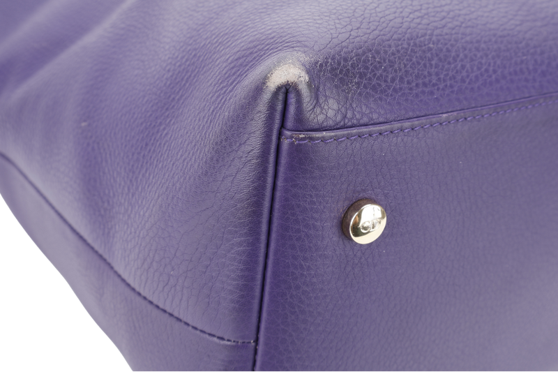CHRISTIAN DIOR GRANVILLE PURPLE CALF LEATHER GOLD HARDWARE 17-BO-0173 WITH DUST COVER AND STRAPS