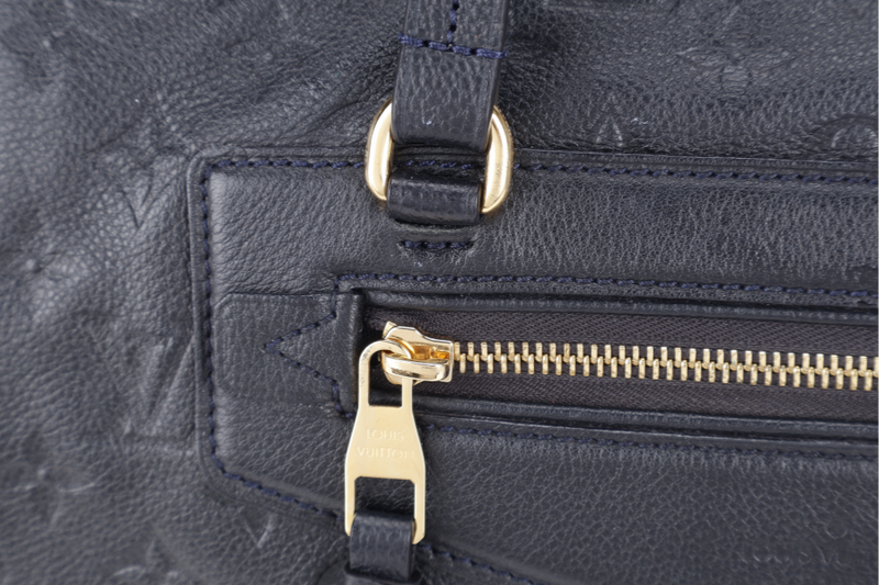 LOUIS VUITTON LUMINEUSE PM BLACK MONOGRAM EMPREINTE LEATHER GOLD HARDWARE WITH PADLOCK, KEYS , STRAPS AND DUST COVER