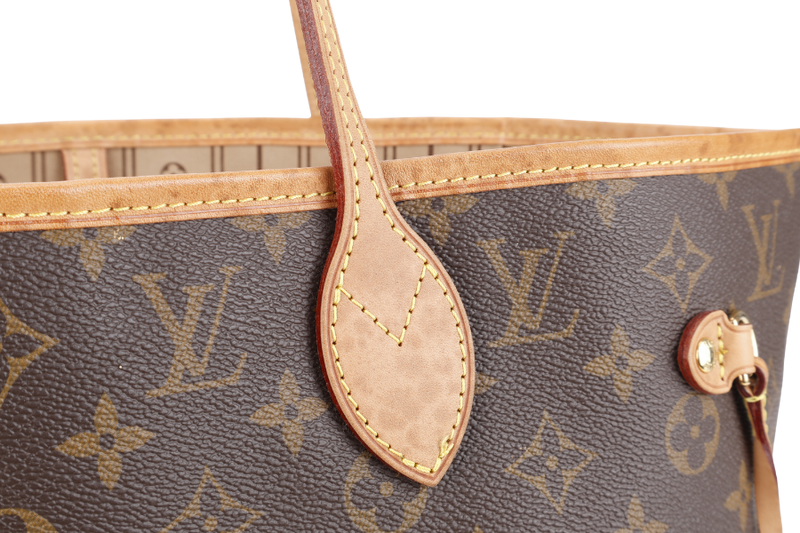 LOUIS VUITTON M46975 NEVERFULL MM MONOGRAM CANVAS GOLD HARDWARE WITH DUST COVER