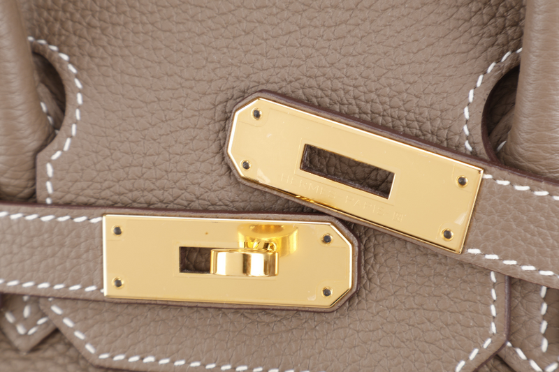 HERMES BIRKIN 30 STAMP Z (YEAR 2021) ETOUPE TOGO LEATHER GOLD HARDWARE WITH KEYS, LOCK AND DUST COVER