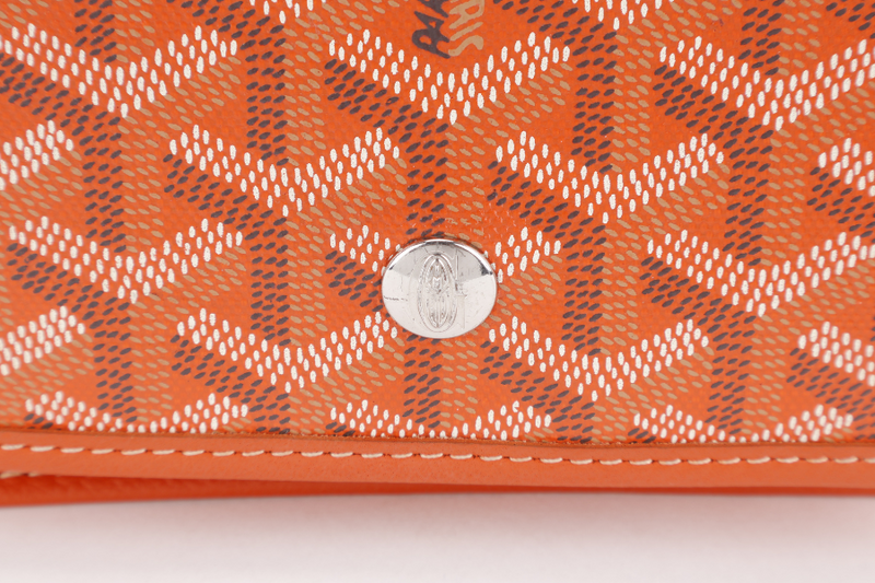 GOYARD GOYARDINE PLUMET ORANGE CANVAS SLING BAG SILVER HARDWARE NO DUST COVER