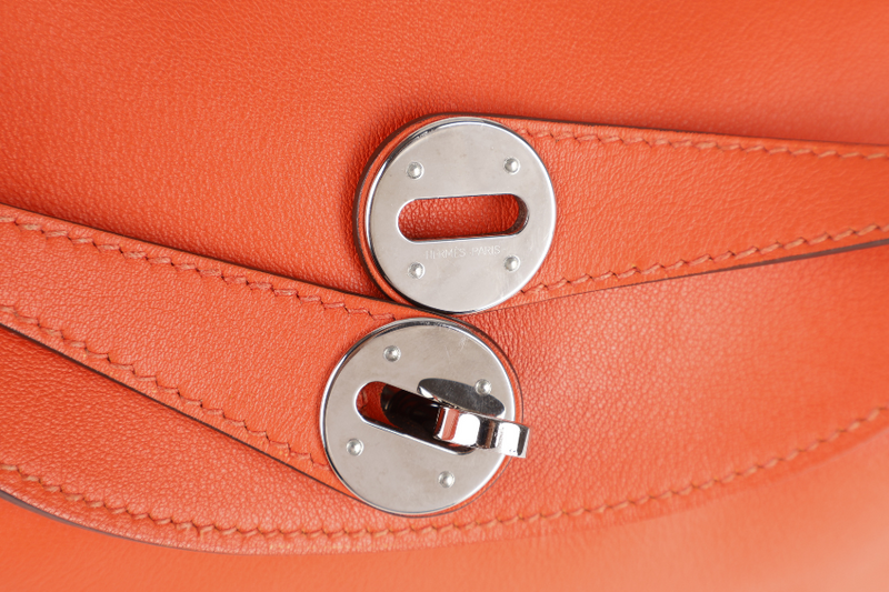 HERMES LINDY 26 CAPUCINE SWIFT LEATHER PHW STAMP A (YEAR 2017) WITH DUST COVER