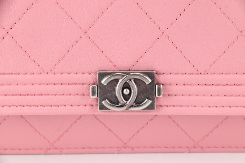 CHANEL PINK LAMBSKIN WOC SILVER HARDWARE (2160xxxx) WITH CARD ONLY