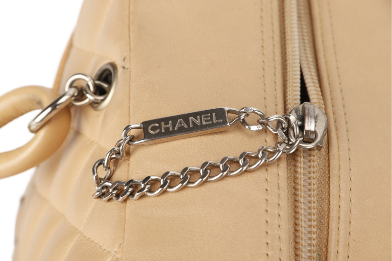 CHANEL VINTAGE CAMBON BOWLER BAG (1023xxxx) BEIGE LAMBSKIN WITH DUST COVER AND BOX