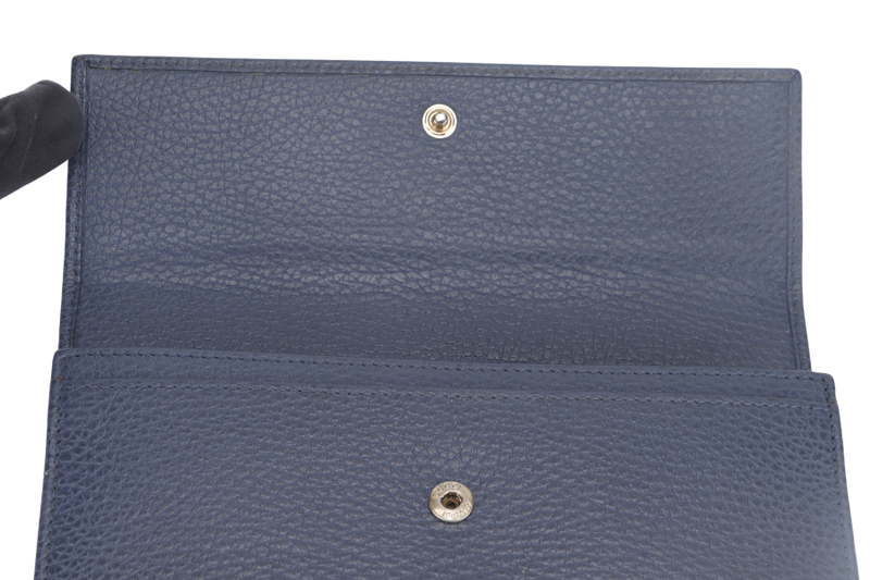 GUCCI LONG WALLET 3544961147 BLUE LEATHER WITH DUST COVER