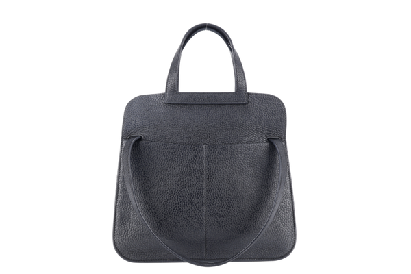 HERMES HAIZAN 25CM BLACK CLEMENCE LEATHER WITH GOLD HARDWARE STAMP Z (YEAR 2021) WITH STRAPS, DUST COVER AND BOX