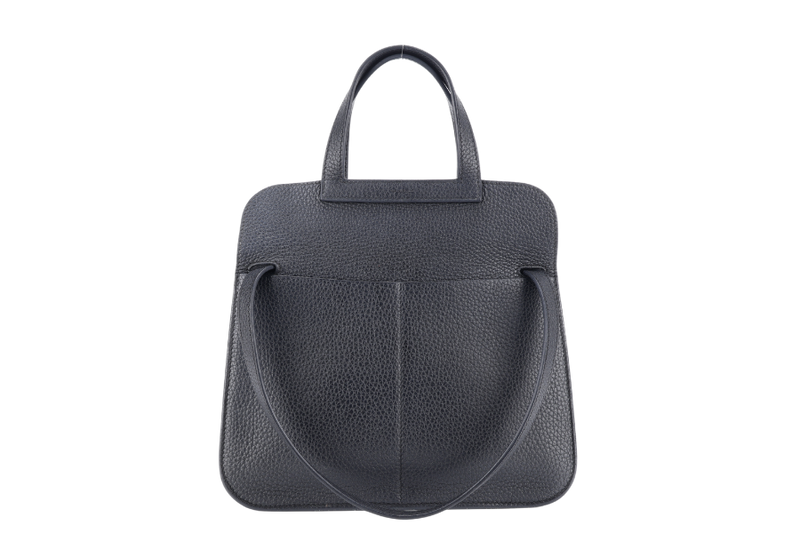 HERMES HAIZAN 25CM BLACK CLEMENCE LEATHER WITH GOLD HARDWARE STAMP Z (YEAR 2021) WITH STRAPS, DUST COVER AND BOX