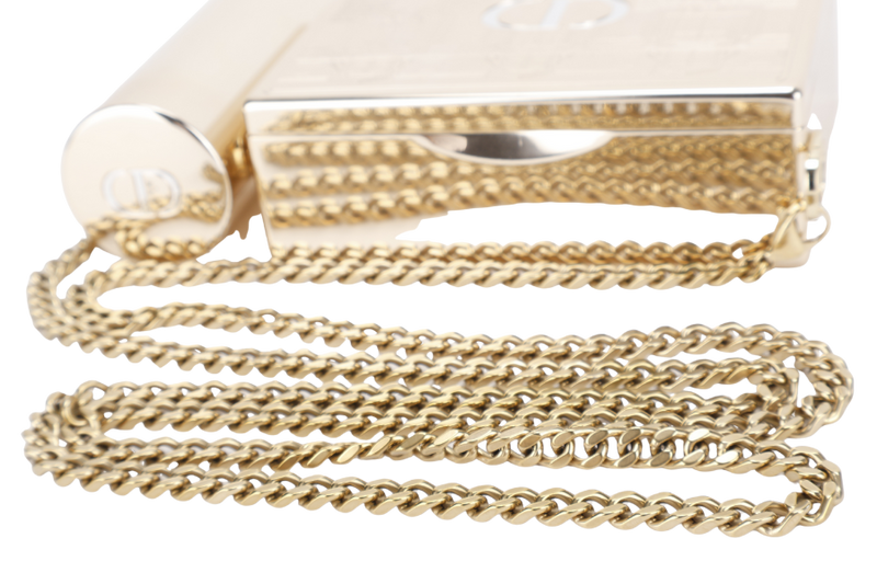 CHRISTIAN DIOR HOLIDAY LIMITED EDITION GOLD METAL MAKE UP CLUTCH CROSSBODY BAG GOLD HARDWARE WITH DUST COVER